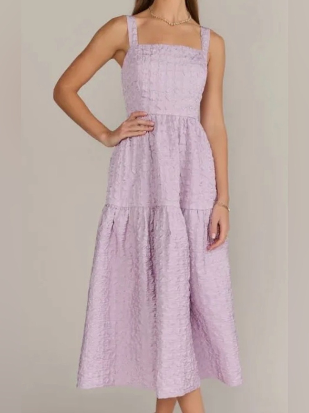 Just Me Light Lavender Tiered Sundress